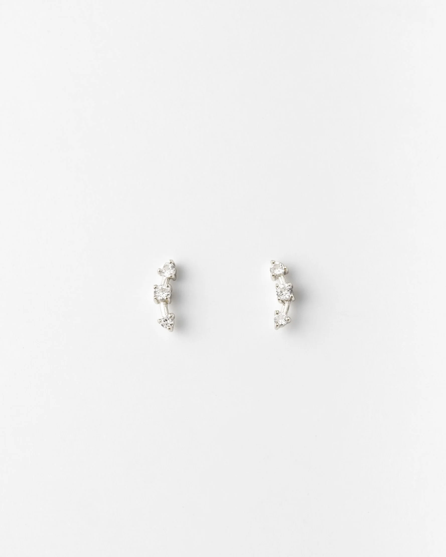 Astra White Sapphire Bar Studs - Image 2