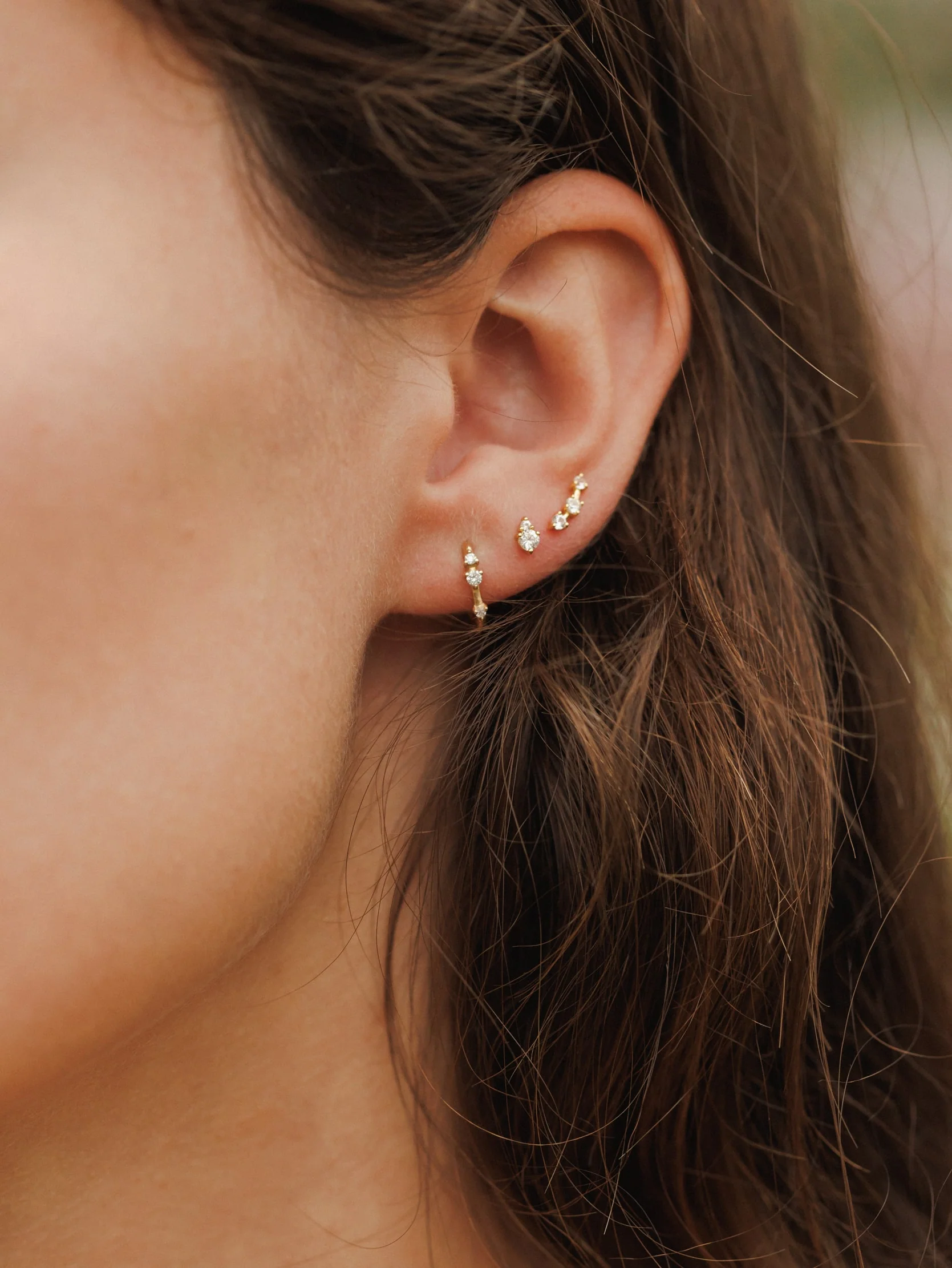Astra White Sapphire Bar Studs - Image 4