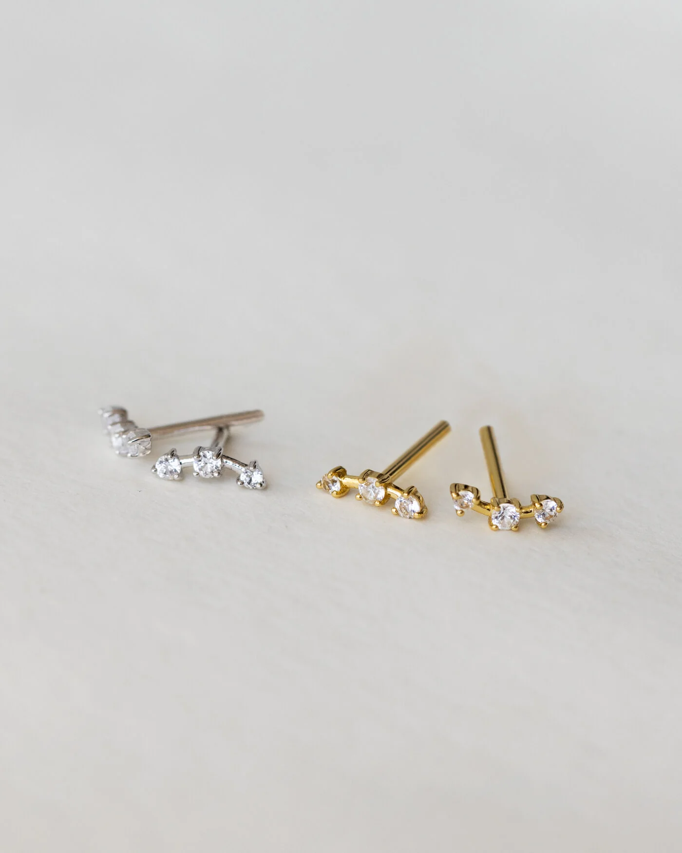 Astra White Sapphire Bar Studs - Image 9