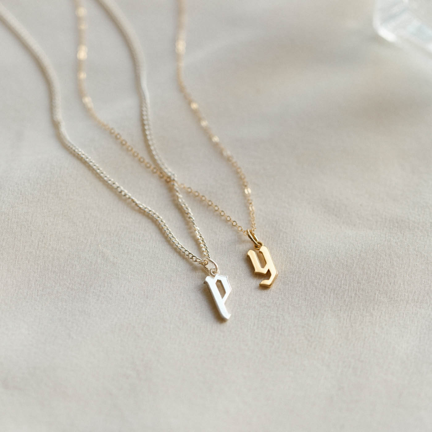 Bold Gothic Initial Necklace - Image 9