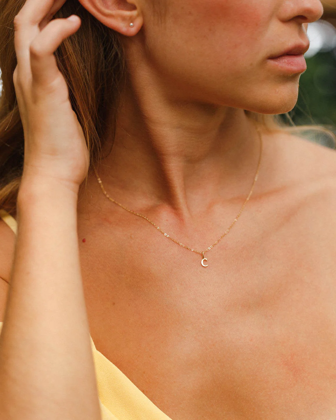 Dainty Serif Initial Necklace - Image 12