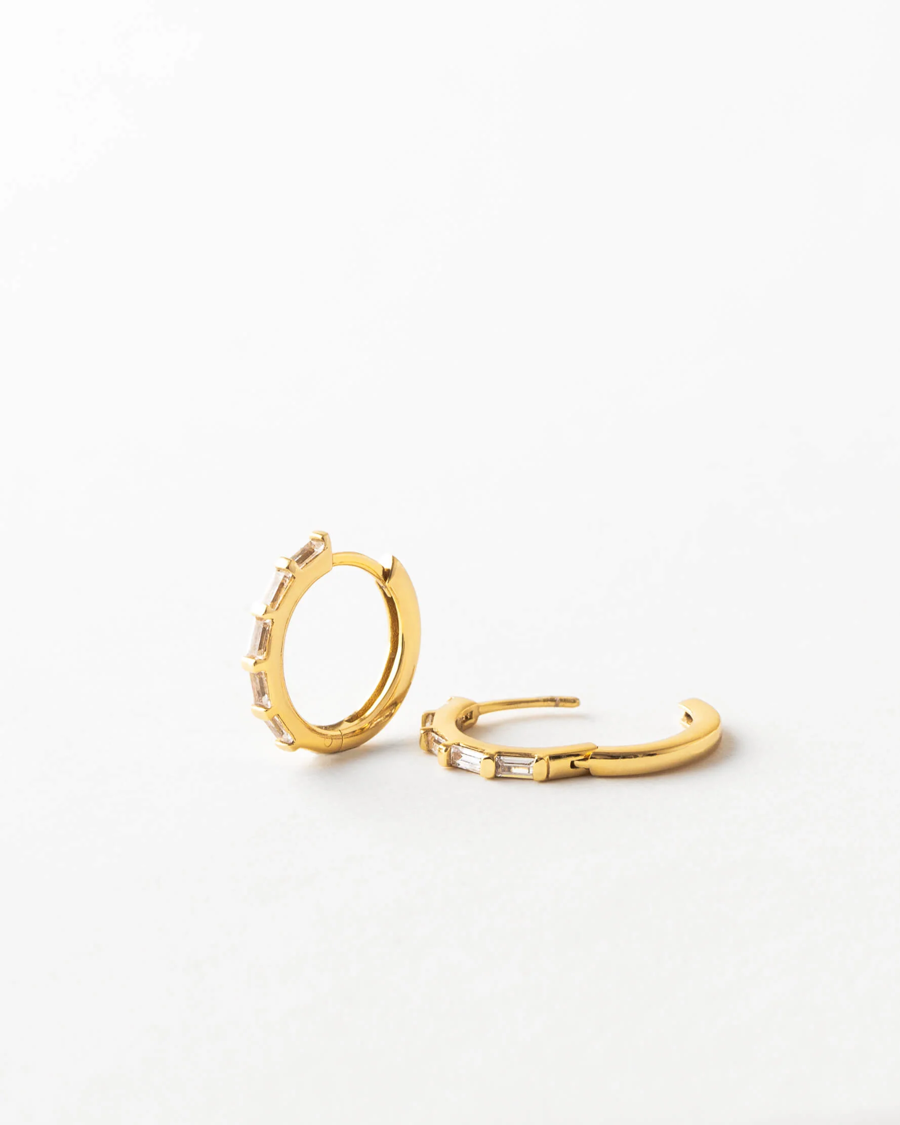 Deco White Sapphire Hoops - Image 5