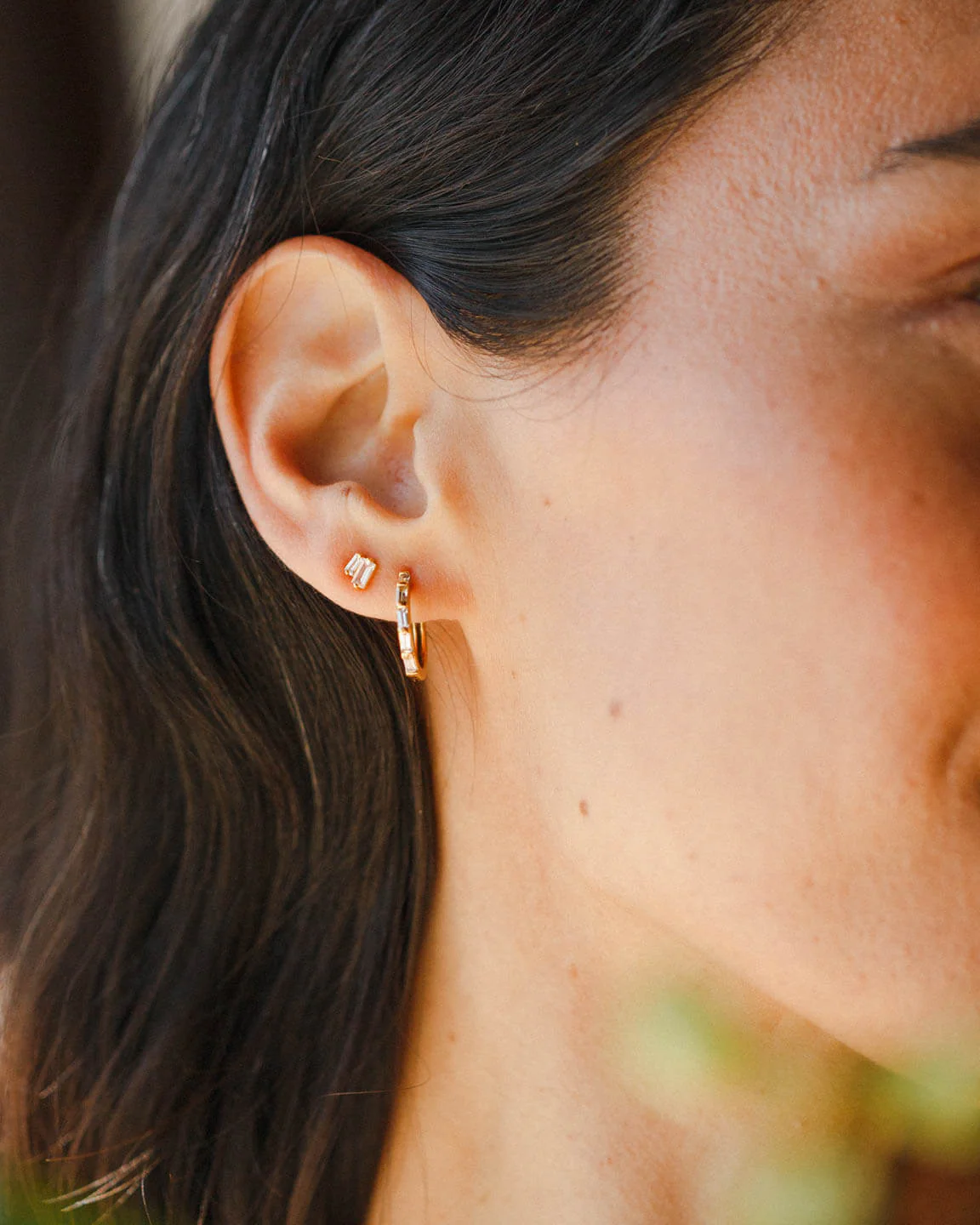 Deco White Sapphire Hoops - Image 7