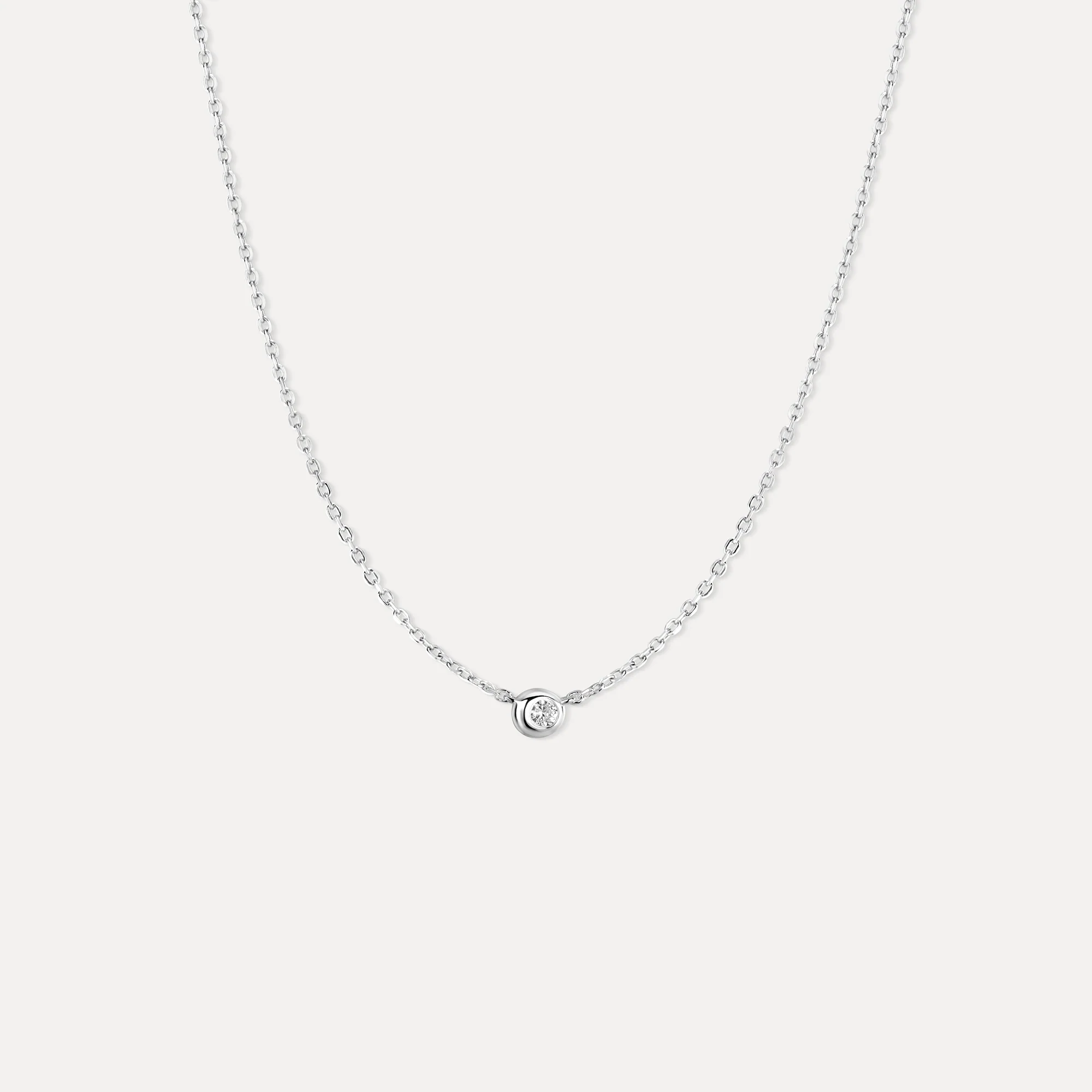 Gaia White Sapphire Solitaire Necklace - Image 2