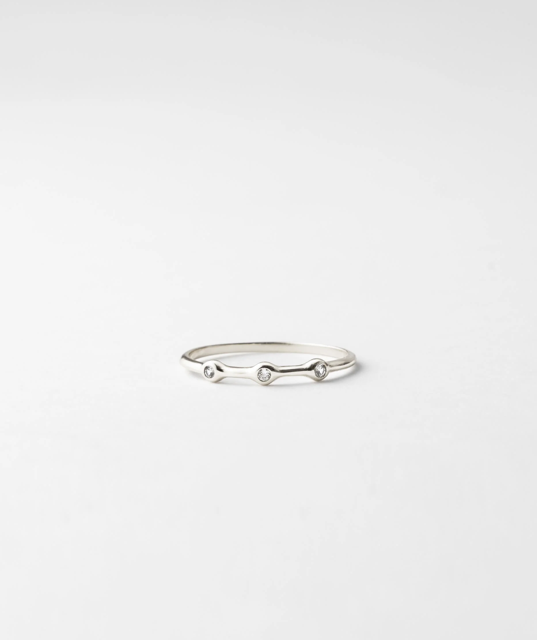 Gaia White Sapphire Trilogy Ring - Image 2