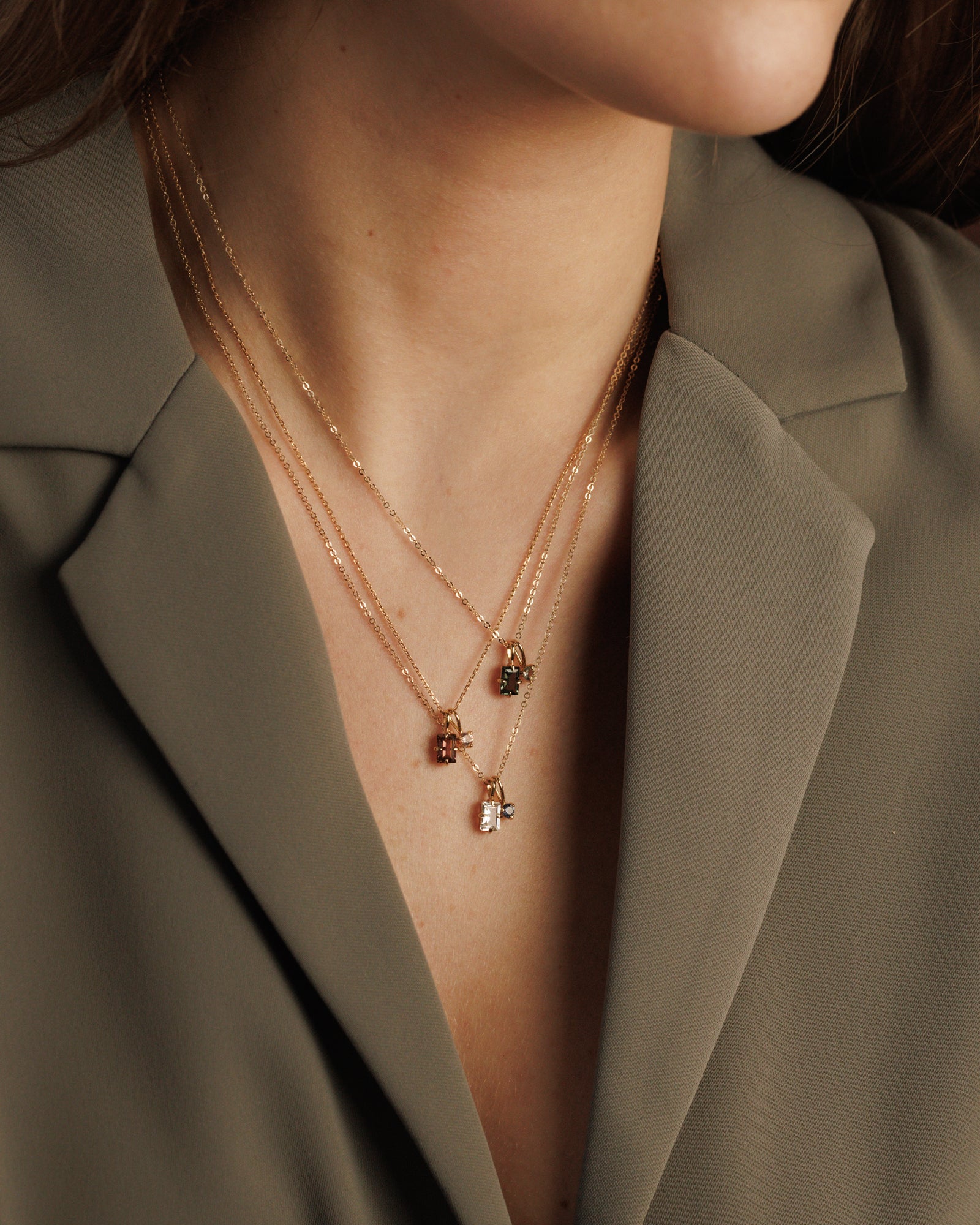 Gold Toi et Moi Necklace - Image 8