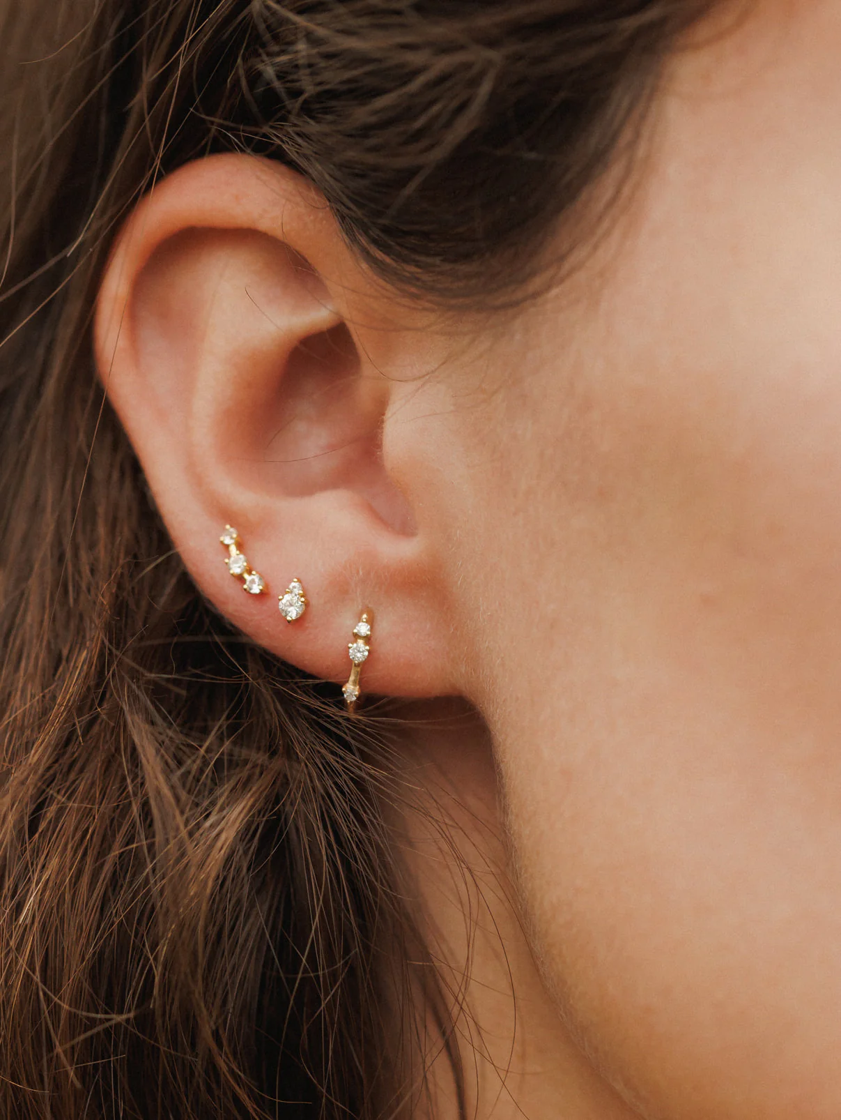 Orion White Sapphire Hoops - Image 3
