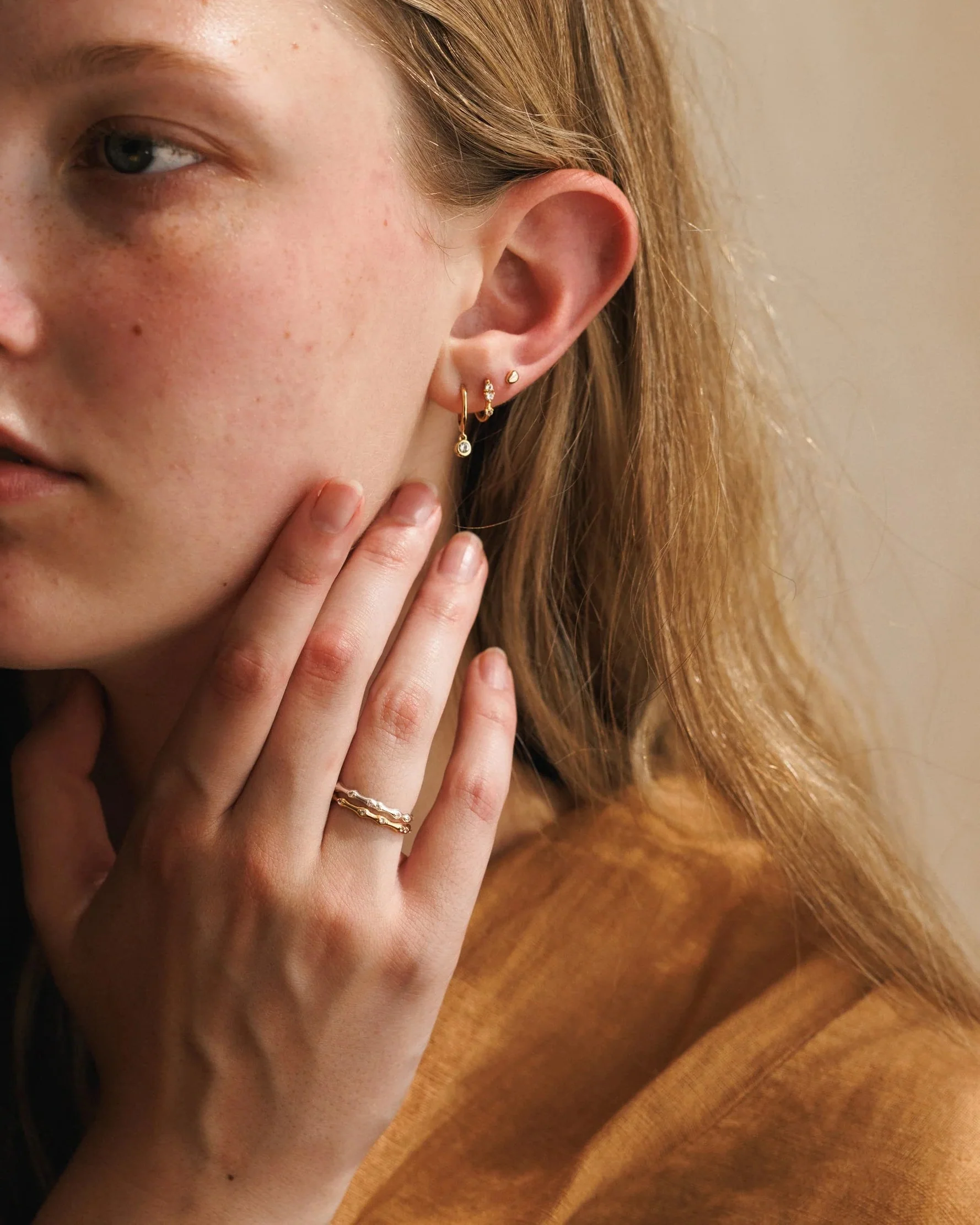 Orion White Sapphire Hoops - Image 5