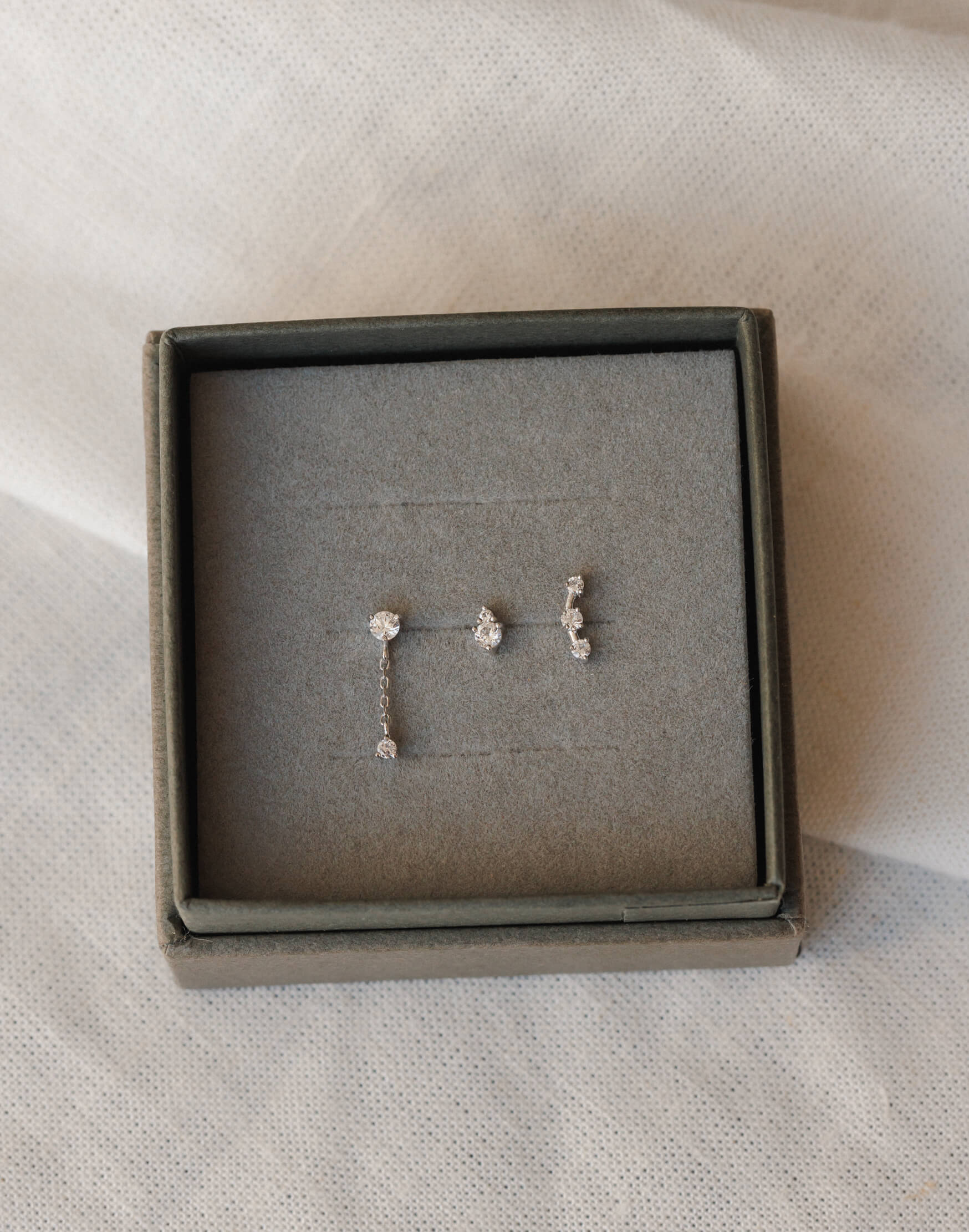 Stargazer White Sapphire Stud Set - Image 5