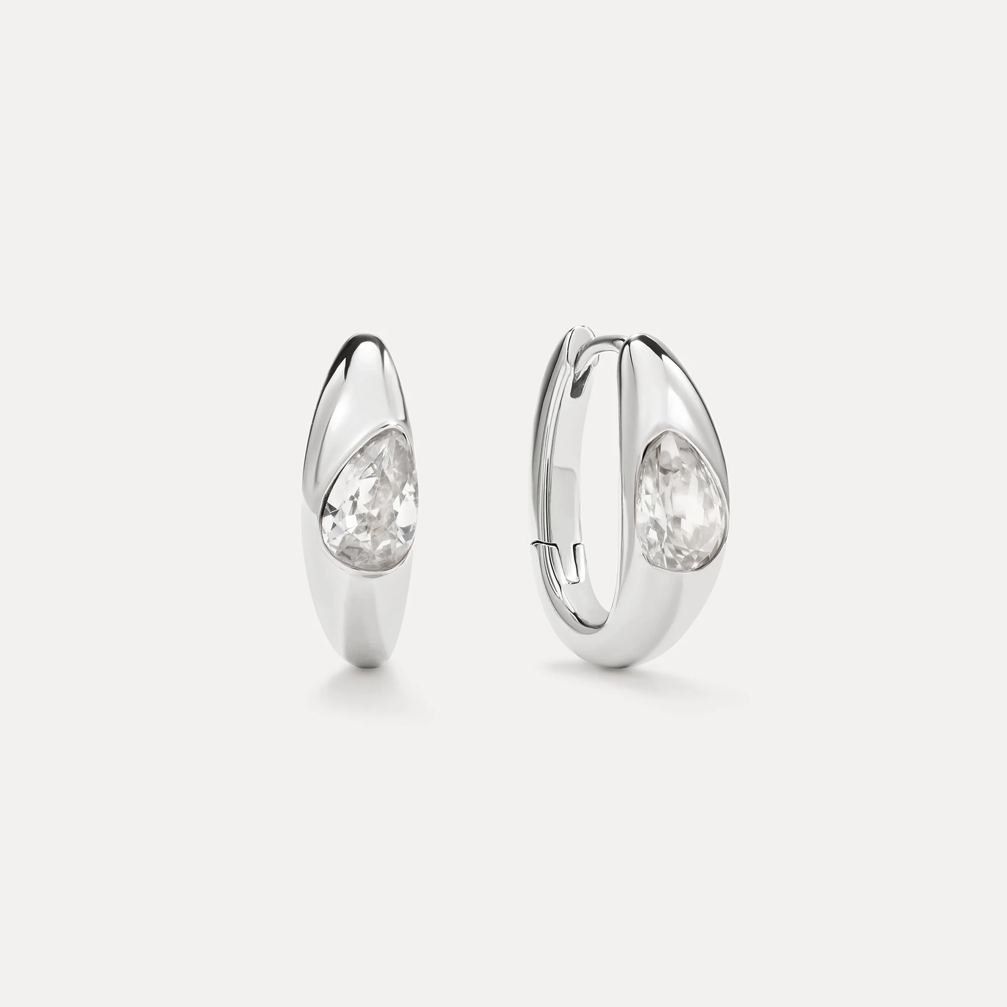 White Sapphire Zephyr Hoops - Image 2